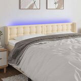  LED posteljno vzglavje krem 163x16x78/88 cm blago, (20936105) | Shoptok.si