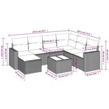  8-dijelni set vrtnih sofa od poliratana s jastucima bež | shoptok.hr