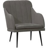 The Living Store Fotelj temno siv 63x76x80 cm žamet - Naslanjač, (21420328) | Shoptok.si