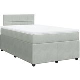 vidaXL Box spring postelja z vzmetnico svetlo siva 120x200 cm žamet, (21321458) | Shoptok.si