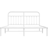  Metalni okvir za krevet s uzglavljem bijeli 180x200 cm | shoptok.hr