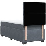 Box spring krevet s madracem tamnosivi 90x190 cm baršunasti | shoptok.hr