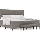  Posteljni okvir z vzmetnico Komplet 2 Siva Tkanina 200 x 200 cm, (22067274) | Shoptok.si