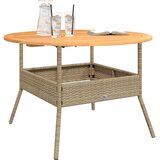  Vrtni stol s pločom od drva bagrema bež Ø 110x71 cm poliratan | shoptok.hr