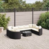 Maison Chic Seti vrtnega pohištva - Vrtna garnitura - Vrtni pohištvo set 10-delna z blazinami črn poli ratan, (21811659) | Shoptok.si