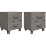 Maison Chic Dvo delni komplet Nočne omarice - Nočne mize HAMAR svetlo siva 40x35x44,5 cm borovina, (21690162) | Shoptok.si