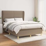  Box spring postelja z vzmetnico taupe 140x190 cm blago, (20896662) | Shoptok.si