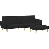 Maison Chic kavč - Sofa - Kanape dvosed z ležiščem in stolčkom za noge črno blago, (21727574) Cene