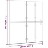  Sklopiva pregrada za tuš ESG 120 x 140 cm bijela | shoptok.hr