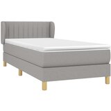  Okvir kreveta s oprugama i madrac svjetlosivi 90x200cm tkanina | shoptok.hr