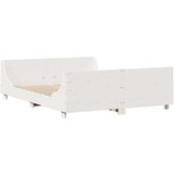  Posteljni okvir brez vzmetnice bel 120x200 cm trdna borovina | Shoptok.si