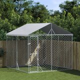 vidaXL Vanjski kavez za pse s krovom srebrni 3x3x2,5 m pocinčani čelik | shoptok.hr