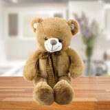 Plišana igračka medo sa smeđim šalom na linije 60cm - smeđi | shoptok.hr