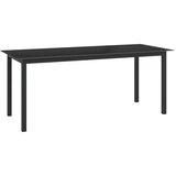 In vrtni stol crni 190 x 90 x 74 cm od aluminija i stakla Cijene