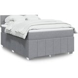 vidaXL Box spring postelja z vzmetnico svetlo siva 140x200 cm blago | Shoptok.si