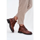 VINCEZA Insulated Leather Women's Ankle Boots Low Heel | shoptok.hr