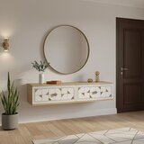 Hanah home komoda Moka 120, 120 cm, hrast Sapphire / bela / zlatna | Eponuda.com