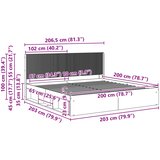  Krevetna konstrukcija s pohranom i uzglavljem Crna 200 x 200 cm | shoptok.hr