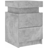  Noćni ormarić s LED svjetlima siva boja betona 35x39x55 cm | shoptok.hr