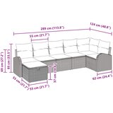  Set sofe 7 kom. Smeđa i crvena poliratan | shoptok.hr