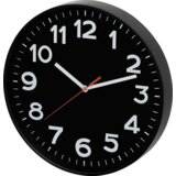Home Stenska ura, steklena sprednja stran, 1 x AA baterija, 250 mm - AWC250BK | Shoptok.si