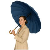 Veliki automatski kišobran s navlakom za rame, 24-rebrasti, tamnoplavi, 115 cm | shoptok.hr