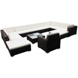  12-dijelna vrtna garnitura od poliratana s jastucima crna | shoptok.hr