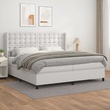 The Living Store Box spring postelja z vzmetnico bela 200x200 cm umetno usnje - Box Spring Postelja, (21517484) Cene