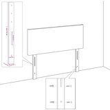 Vzglavje z ušesi temno rjavo 183x23x78/88 cm blago, (20936209) | Shoptok.si