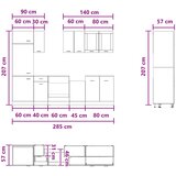  Kuhinjska jedinica Lyon 8 pcs Betonska siva Konstruirano drvo | shoptok.hr