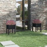  Vrtne sadilice 2 kom crne 50 x 50 x 70 cm od masivne borovine | Eponuda.com