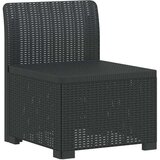 vidaXL Fotelja za jedan Vrtna Sofe Izgled Ratan PP Antracit - Antracit Srednja sofa bez jastuka | shoptok.hr