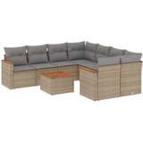  9-dijelni set vrtnih sofa s jastucima bež od poliratana | shoptok.hr