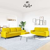  3-dijelni set sofa s jastucima žuti baršunasti | shoptok.hr