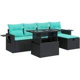  6-dijelni set vrtnih sofa poliratan i bagrem s jastucima sivi | shoptok.hr