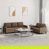  2-dijelni set sofa s jastucima smeđi od tkanine | shoptok.hr