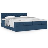 vidaXL Otomanski okvir kreveta s madracima plavi 200x200cm tkanine Cijene