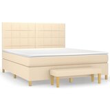 vidaXL Krevet s oprugama i madracem krem 160x200 cm od tkanine | shoptok.hr