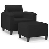  Fotelja s tabureom crna 60 cm od mikrovlakna | Eponuda.ba