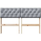 vidaXL Tapecirano vzglavje Svetlo siva 120 cm Masivno borovo les | Shoptok.si