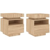  The Living Store Nočna omarica z LED lučkami 2 kosa sonoma hrast 40x39x48,5 cm - Nočna Omarica, (21442890) | Shoptok.si