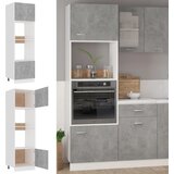 Ormarić za mikrovalnu pećnicu boja betona 60x57x207 cm drveni | shoptok.hr
