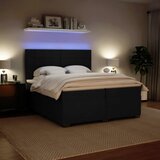  Krevet s oprugama i madracem crni 200x200 cm baršunasti | shoptok.hr