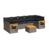  8-dijelni set vrtnih sofa od poliratana s jastucima sivi | shoptok.hr
