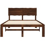  Krevetni okvir s uzglavljem ROSTOCK Tamno smeđa 135 x 190 cm | shoptok.hr