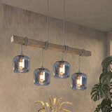 Brilagi Luster na sajli WOOD GLASS 4xE27/60W/230V borovina/siva/zadimljeno-siva | Eponuda.com
