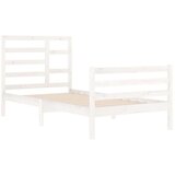  Posteljni okvir bel iz trdnega lesa 100x200 cm, (20644459) | Shoptok.si