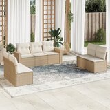  7-dijelni set vrtnih sofa od poliratana s jastucima bež | shoptok.hr