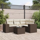  5-dijelni set vrtnih sofa s jastucima poliratan smeđi | shoptok.hr
