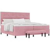  s opruga kutije Ružičasta 200 x 200 cm Baršun | shoptok.hr